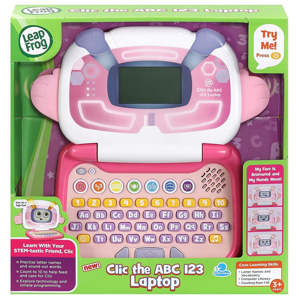 Leapfrog - Clic The ABC, 123 Laptop - Pink