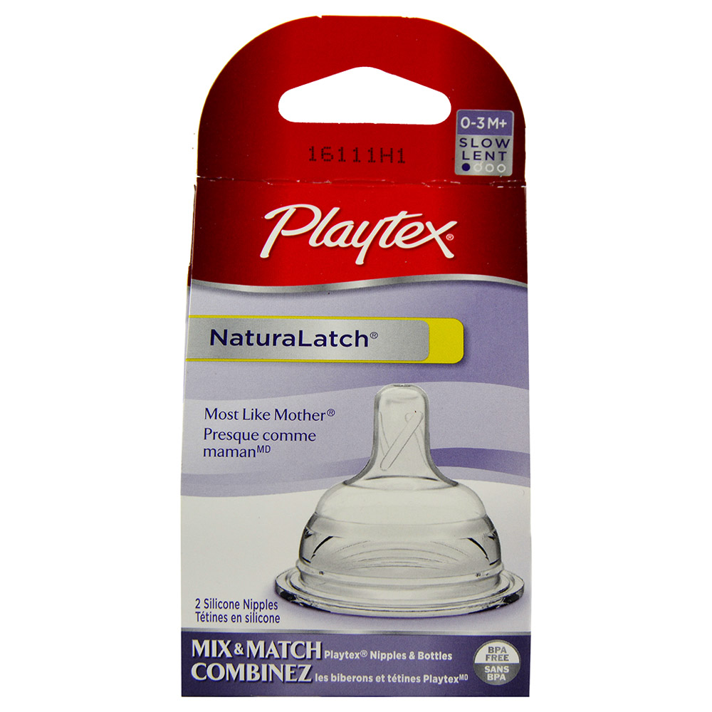 Playtex - NaturaLatch Nipple Slow Flow 2pc