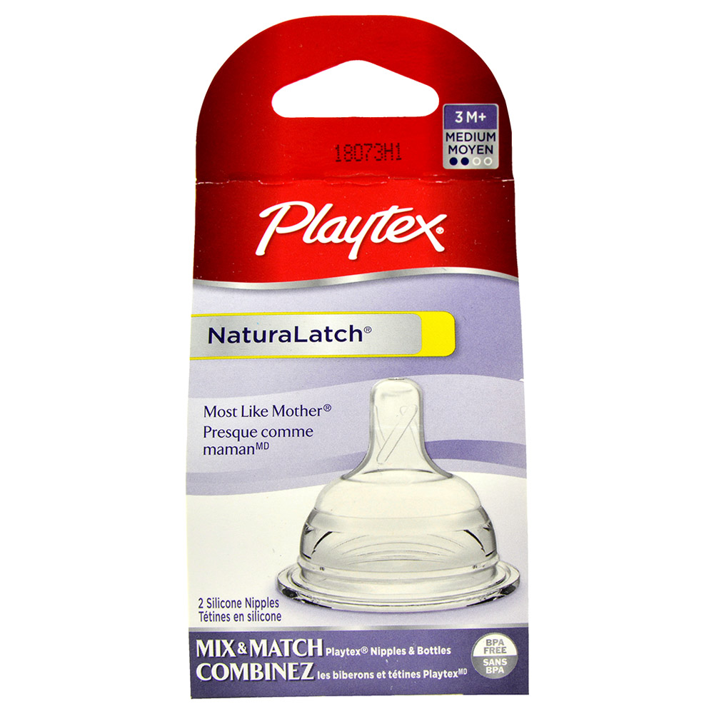 Playtex - NaturaLatch Nipple Medium Flow 2pc