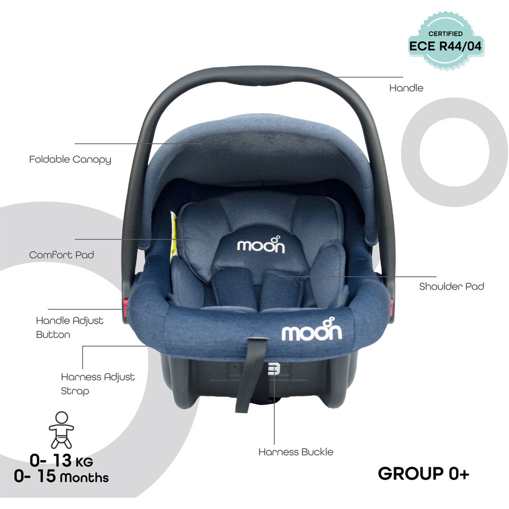 Moon - Infant Carrier & Travalo Travel Bed & Backpack - Blue