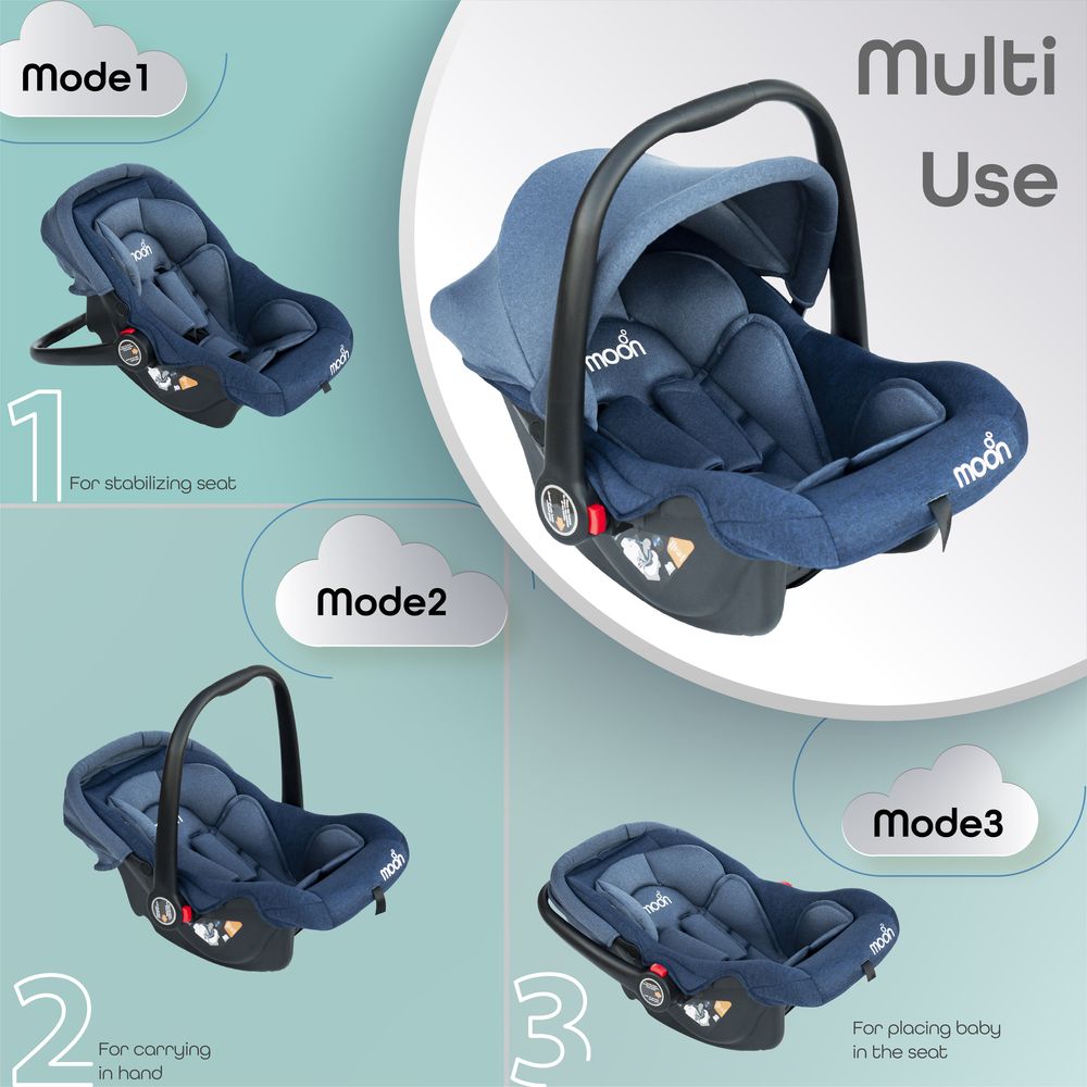Moon - Infant Carrier & Travalo Travel Bed & Backpack - Blue