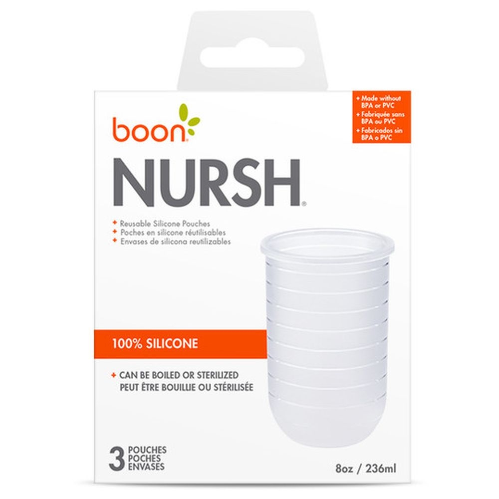 Boon - Silicone Bottle - Pack of 3 Pouch - 237ml