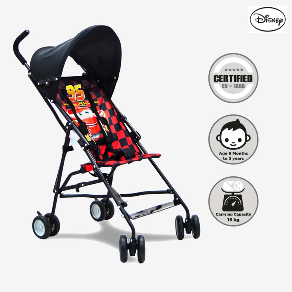 Disney - Cars Umbrella Stroller with Carry Strap - Black