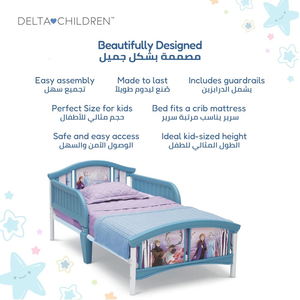 Delta Children - Frozen II Toddler Bed with Guardrails - Elsa & Anna Design