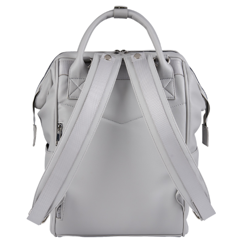 BabaBing - Mani Changing Diaper Backpack - Dove Grey Leatherette