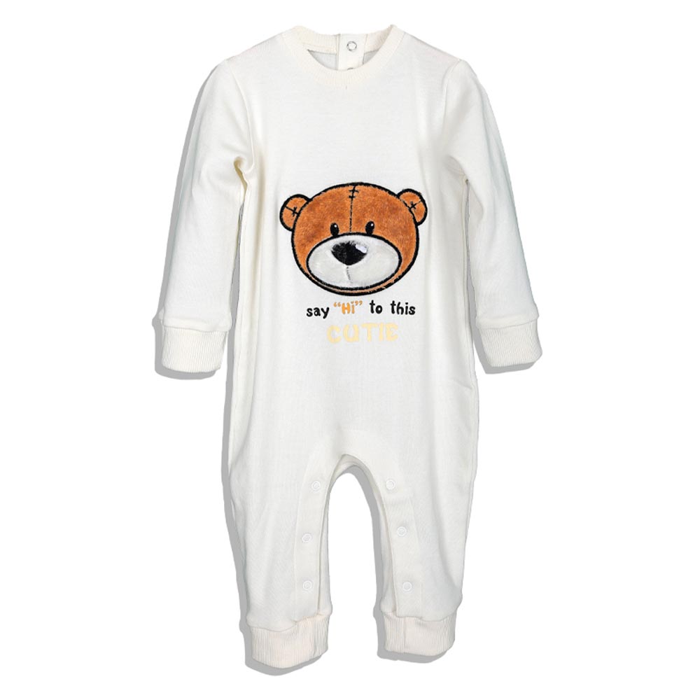 Aiko Bear Print Baby Jumpsuit