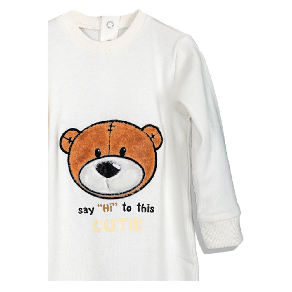 Aiko Bear Print Baby Jumpsuit