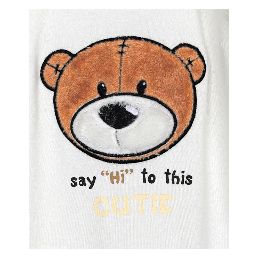 Aiko Bear Print Baby Jumpsuit