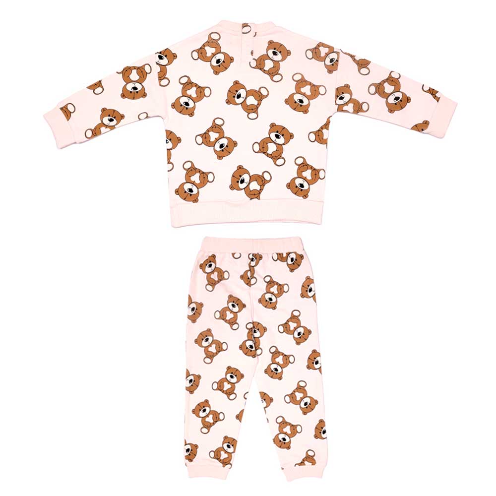 Aiko Girls Bear Sweat Top & Joggers - Beige - 2 Pcs