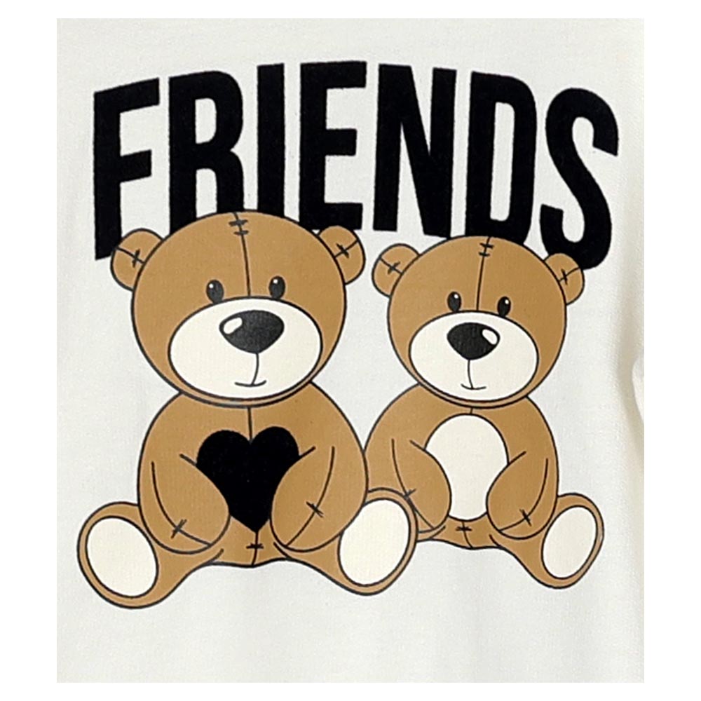 Aiko Girls Bear Sweat Top & Joggers Off-White - Off White - 2 Pcs