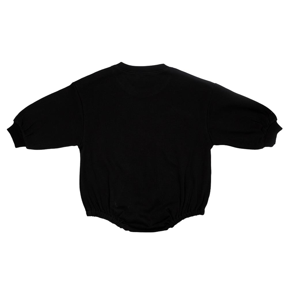 Aiko Baby Bodysuit with Bear Print - Black