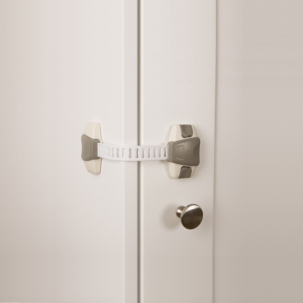 Clippasafe Adjustable Multi-Purpose Latch - White & Grey