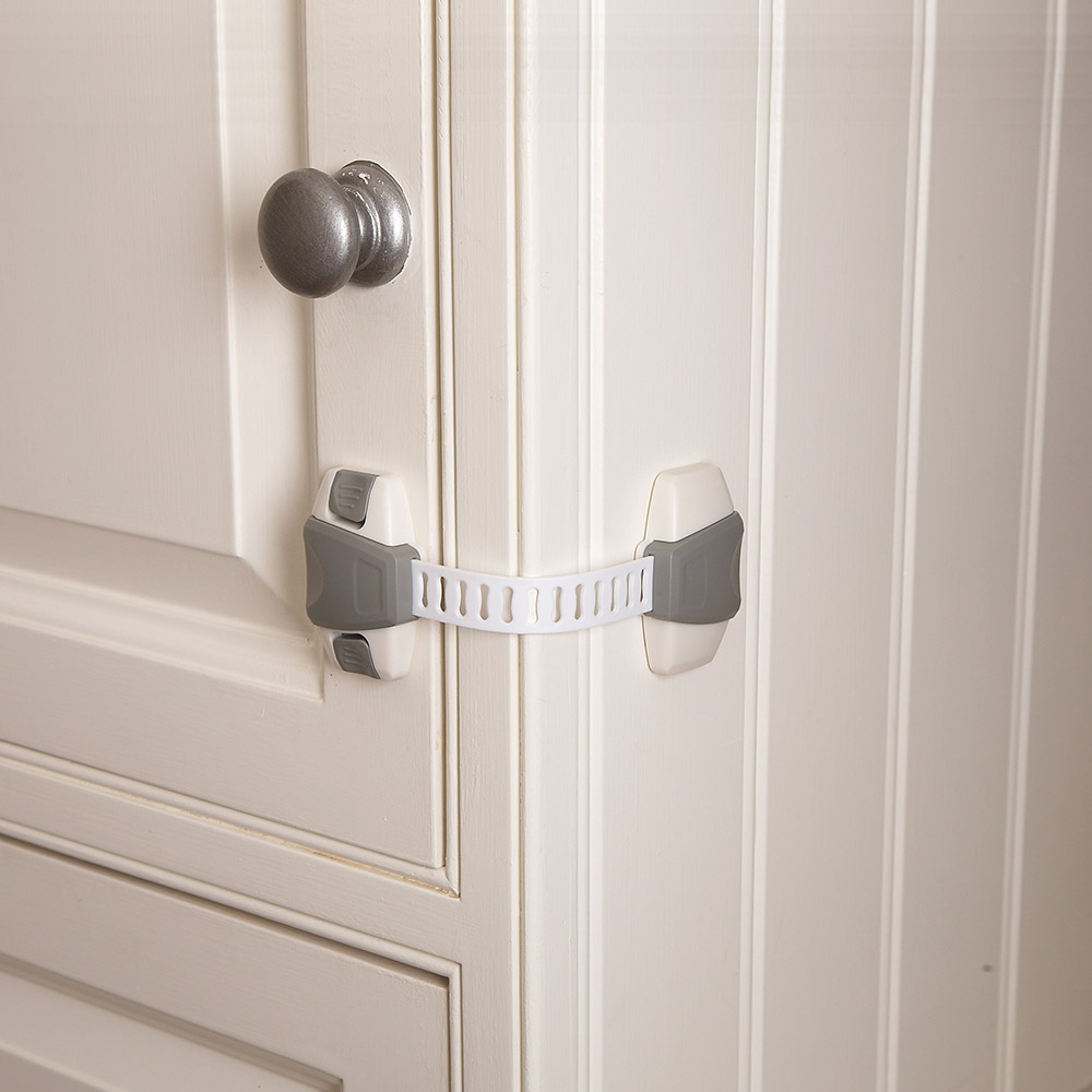 Clippasafe Adjustable Multi-Purpose Latch - White & Grey