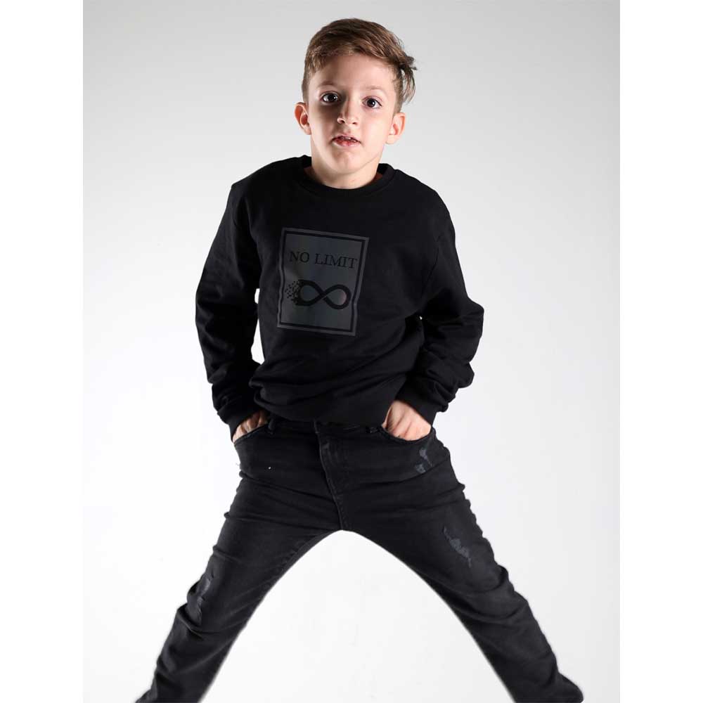 Aiko Boys Stylish Printed Sweatshirt - Black