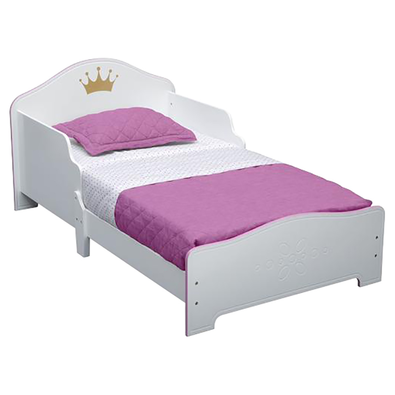 Delta Children Princess Crown Toddler Wooden Bed with Mattress