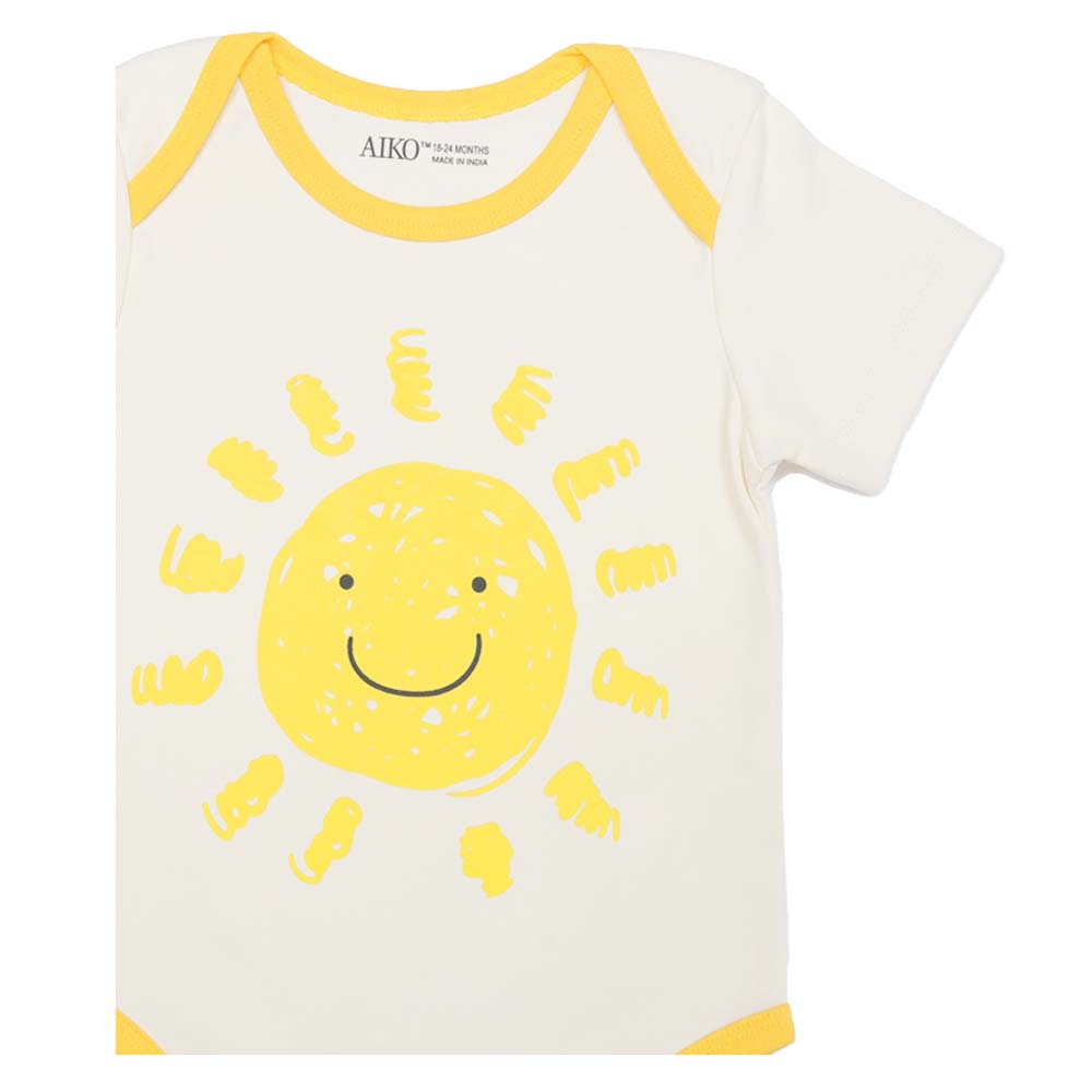 Aiko Baby Short Sleeves Bodysuit - 3 Pcs