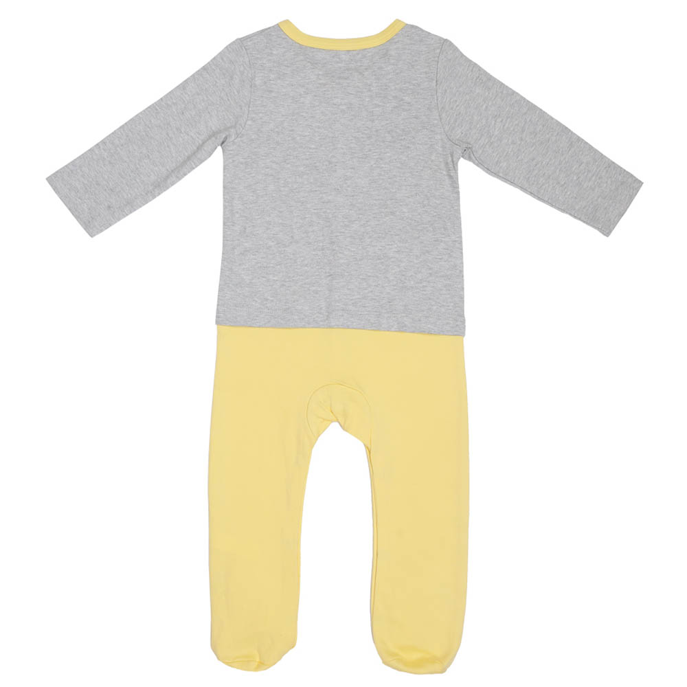 Aiko Infants Cute Eternal Smiles Footed Jumpsuit - Grey