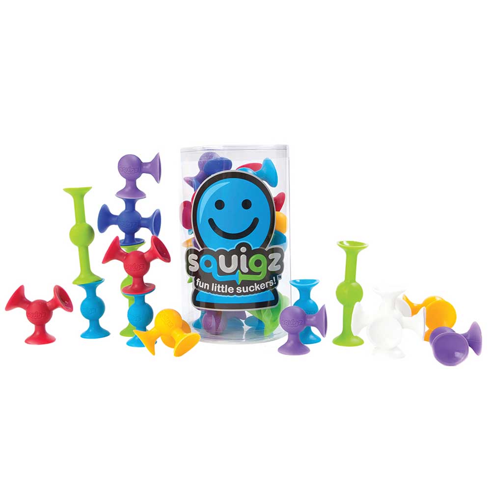 Fat Brain Toys - Squigz Starter 22pcs - Sensory Toys for Infant Development, Flexible Building