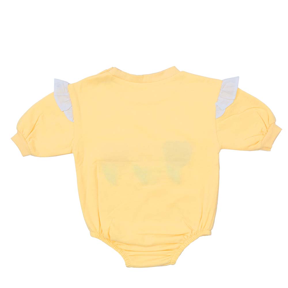 Aiko Baby Bodysuit with Cute Embroidery - Yellow