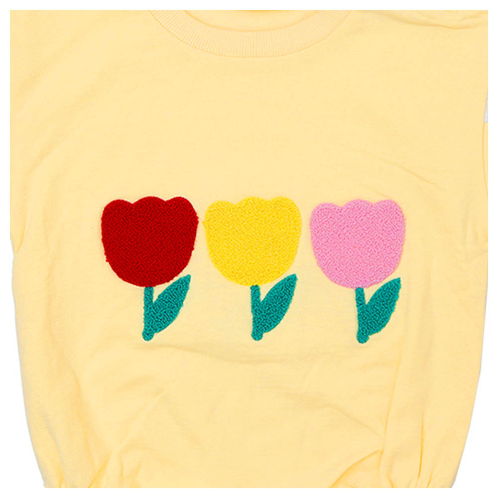Aiko Baby Bodysuit with Cute Embroidery - Yellow
