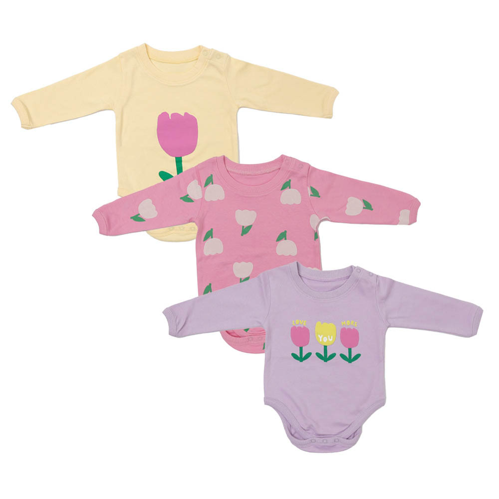 Aiko Printed Baby Bodysuit - 3 Pcs