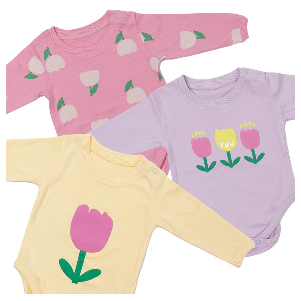 Aiko Printed Baby Bodysuit - 3 Pcs