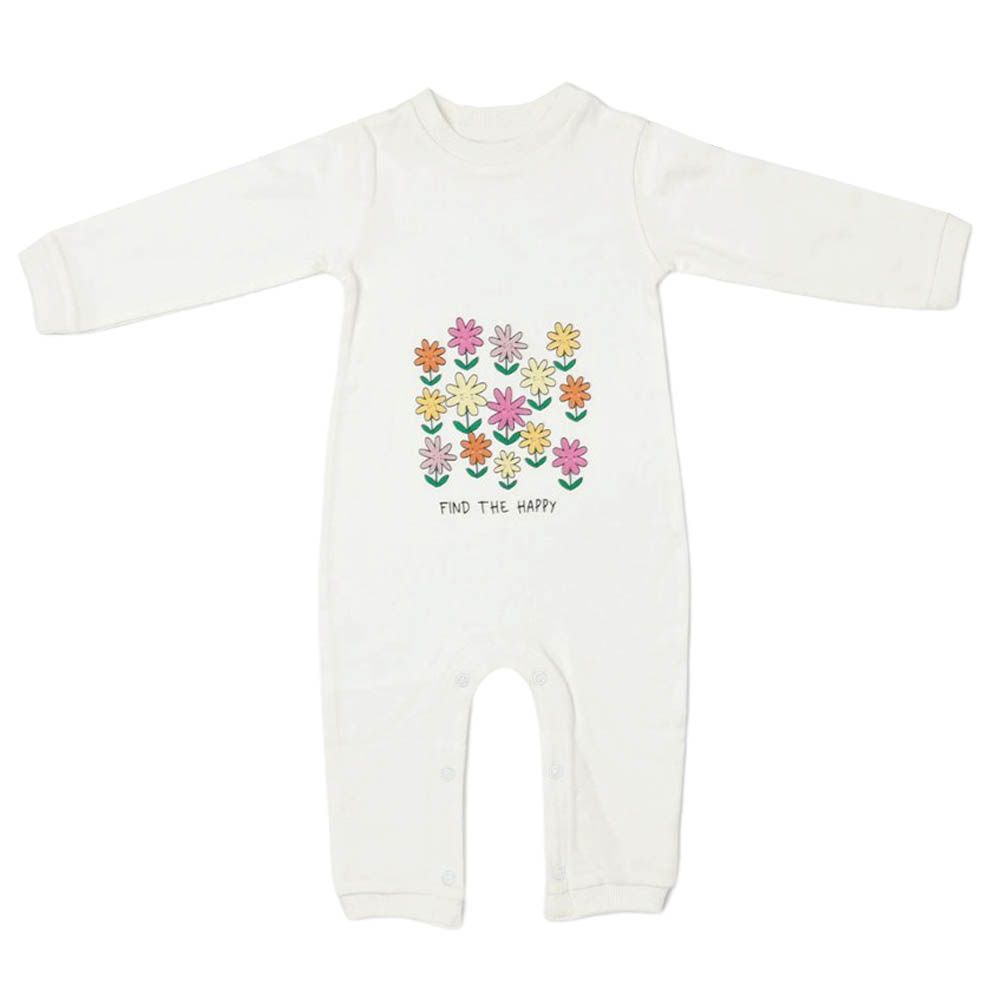 Aiko Baby Jumpsuit with Cute Print - White