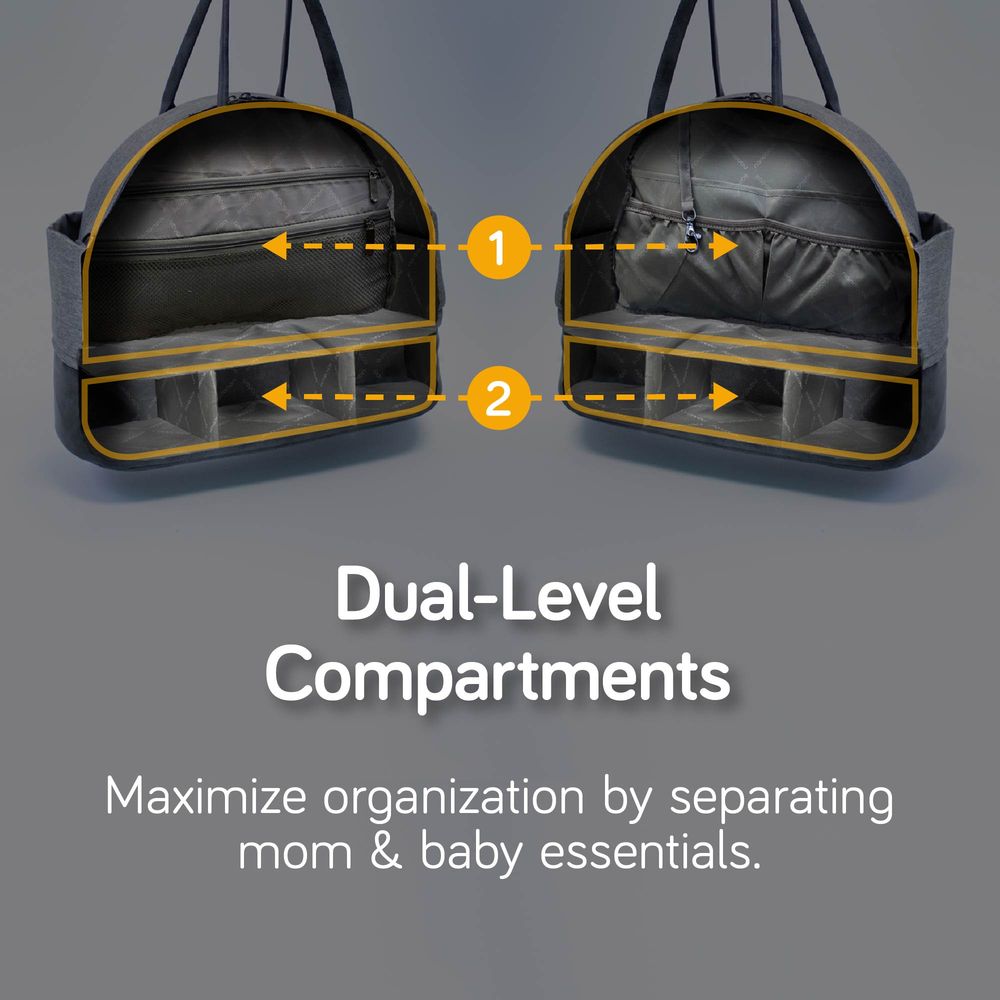 Nanobebe Duet Diaper Storage And Changing Bag Grey