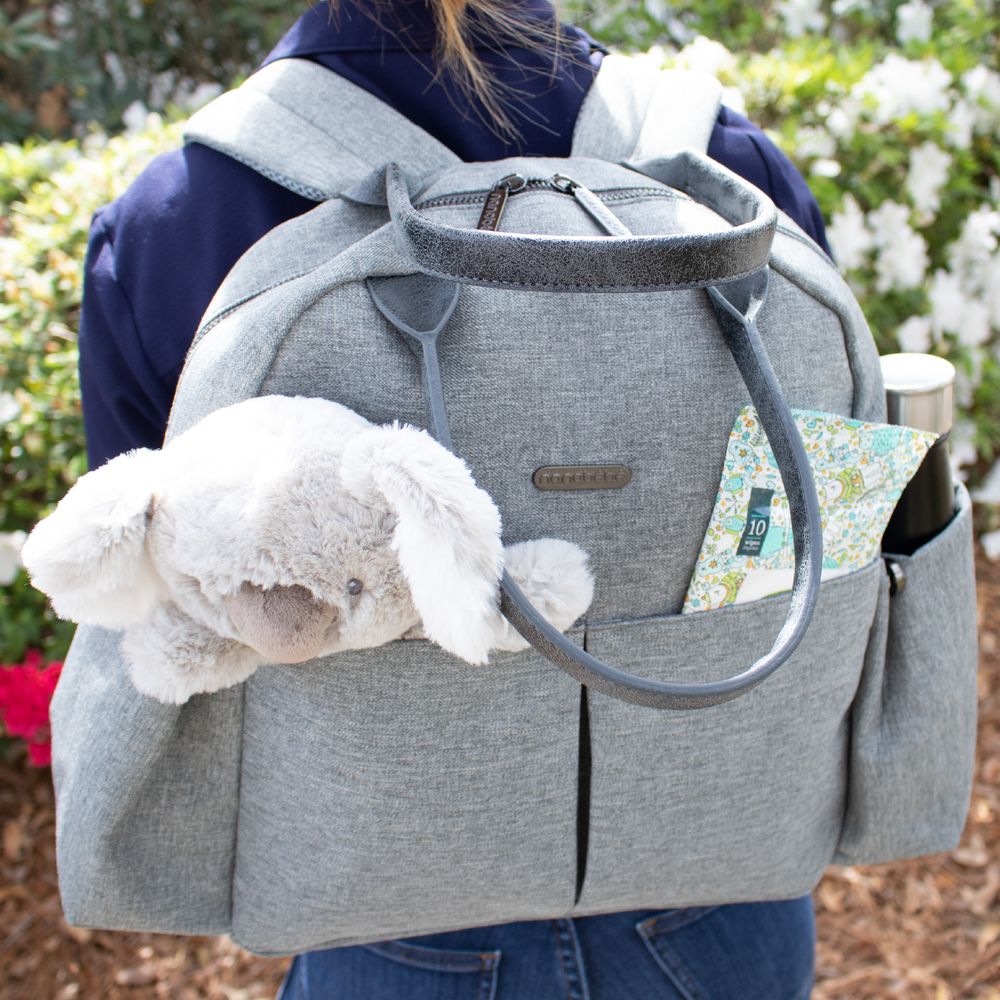 Nanobebe Diaper Storage Backpack And Changing Bag Grey