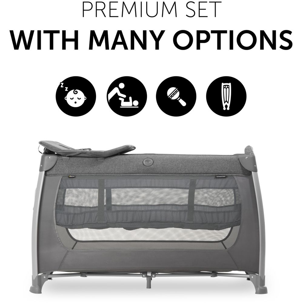 Hauck - Play N Relax Center Travel Cots - Charcoal