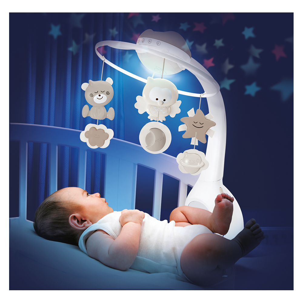 Infantino 3-in-1 Projector Musical Mobile - Brown