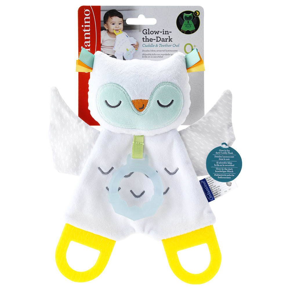 Infantino - Glow-In-The-Dark Cuddle & Teether - Owl