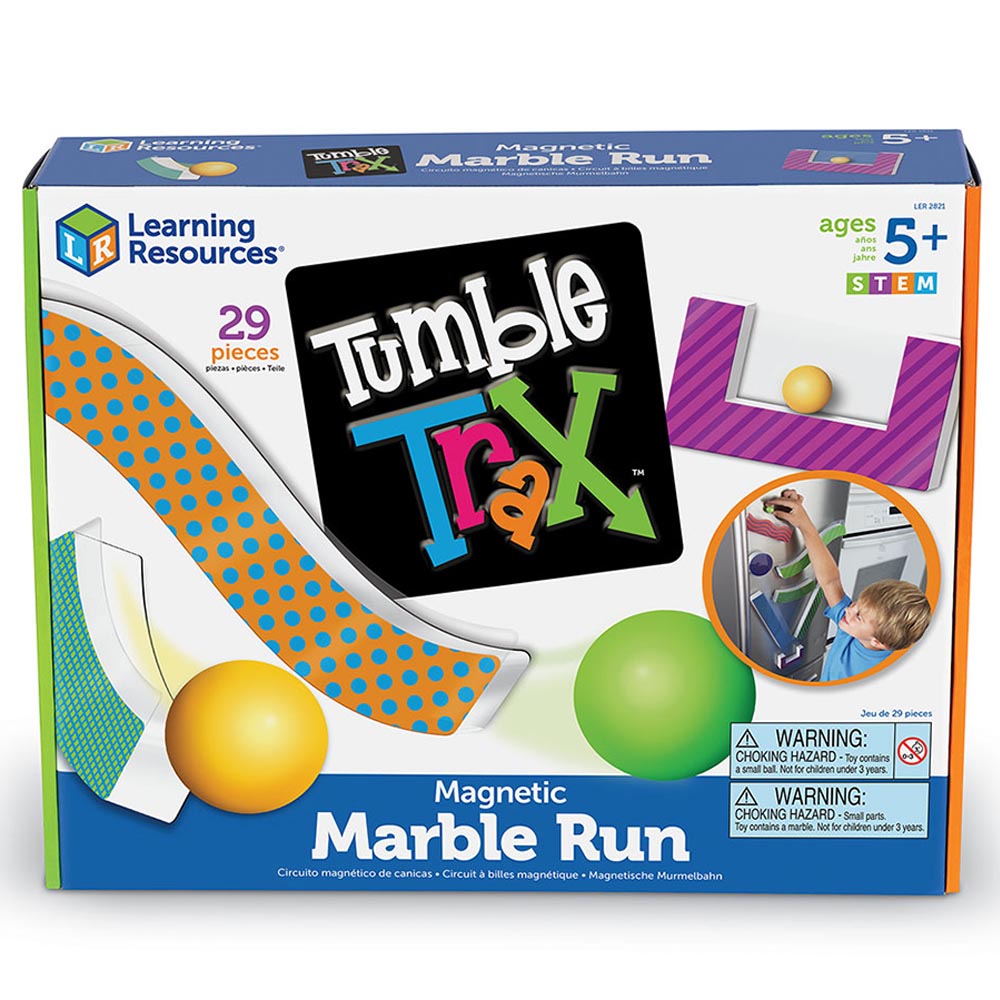 Learning Resources - Tumble Trax Magnetic Marble Run - 29pcs