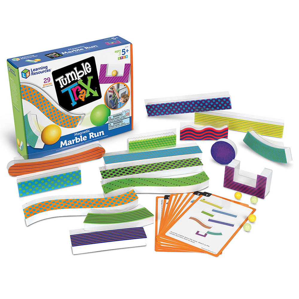 Learning Resources - Tumble Trax Magnetic Marble Run - 29pcs