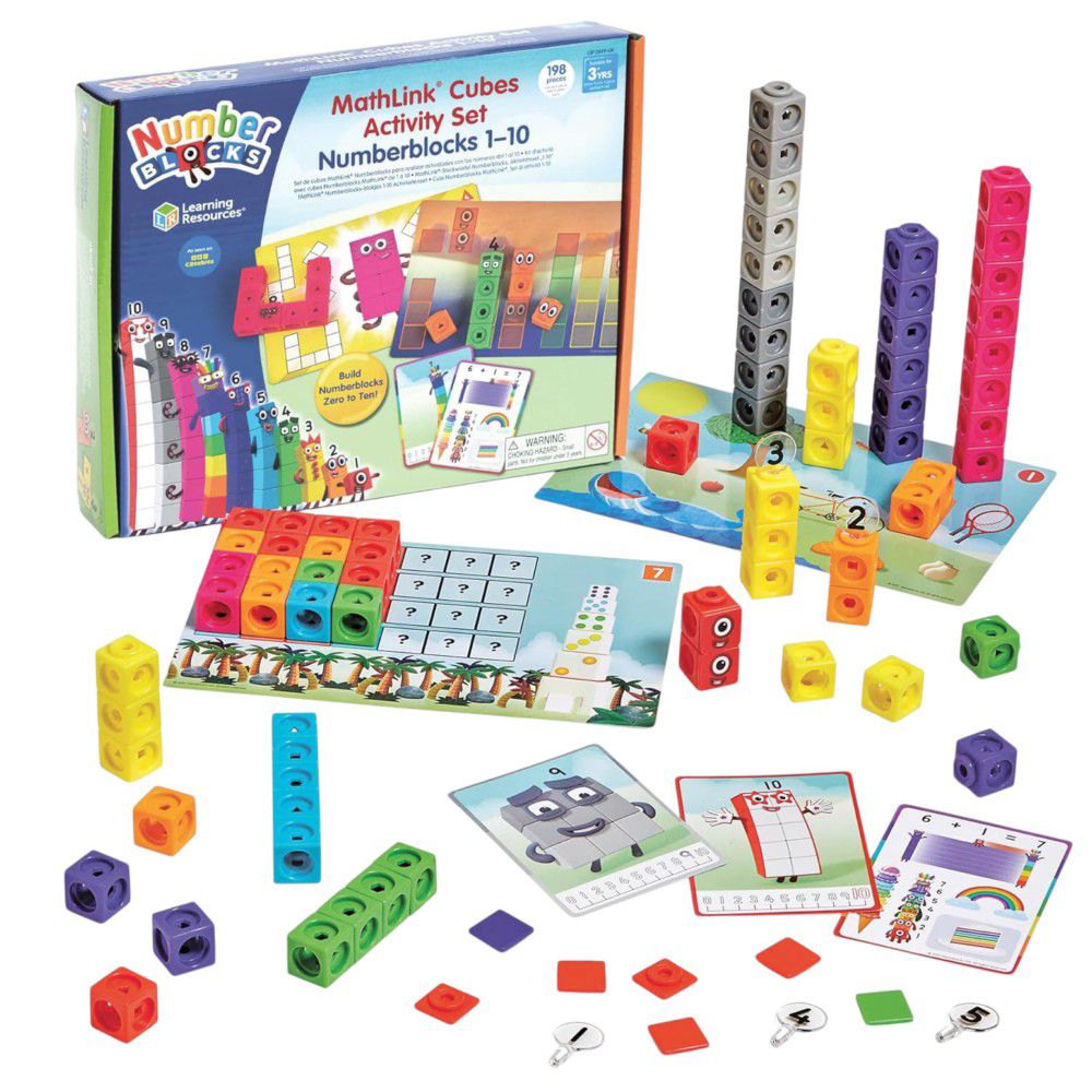 Learning Resources Mathlink Cubes Number Blocks 1-10 Activity Set