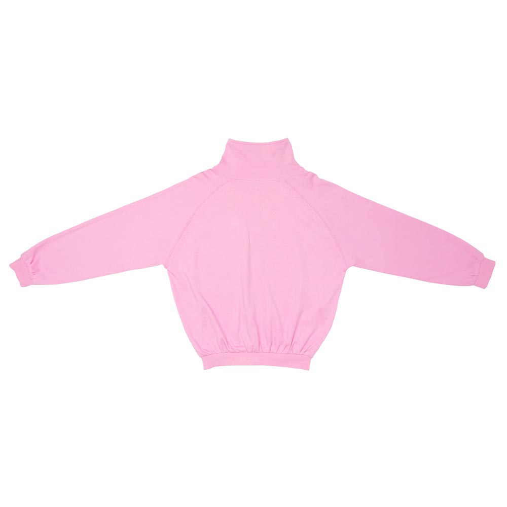 Aiko Girls Long Sleeve Zipper Sweat Top - Pink