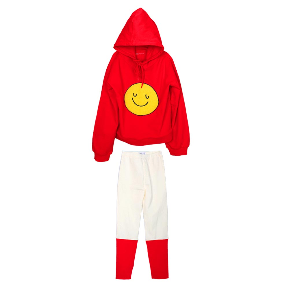 Aiko Kids Hooded Sweat Top & Leggings - Red - 2 Pcs
