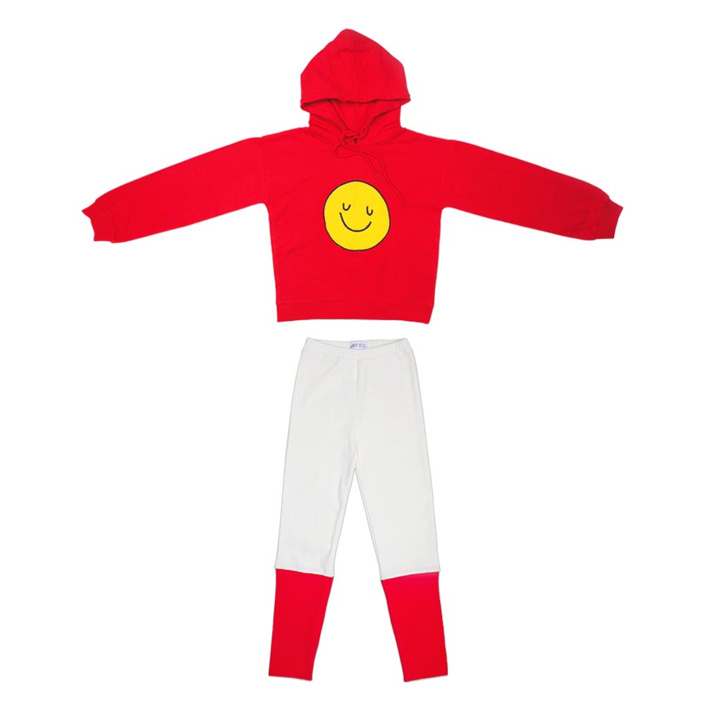 Aiko Kids Hooded Sweat Top & Leggings - Red - 2 Pcs