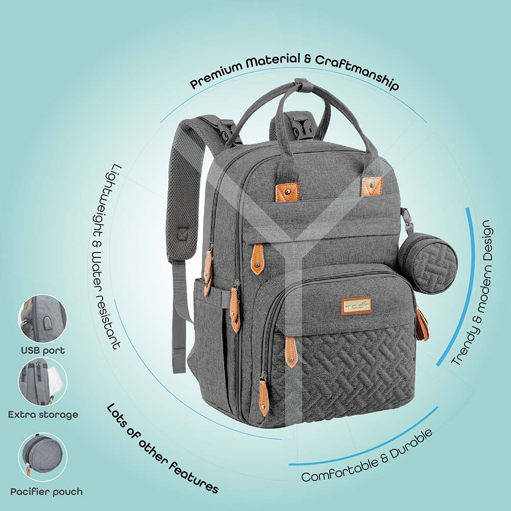 MOON - Kary Me Diaper Bag Backpack - Dark Grey
