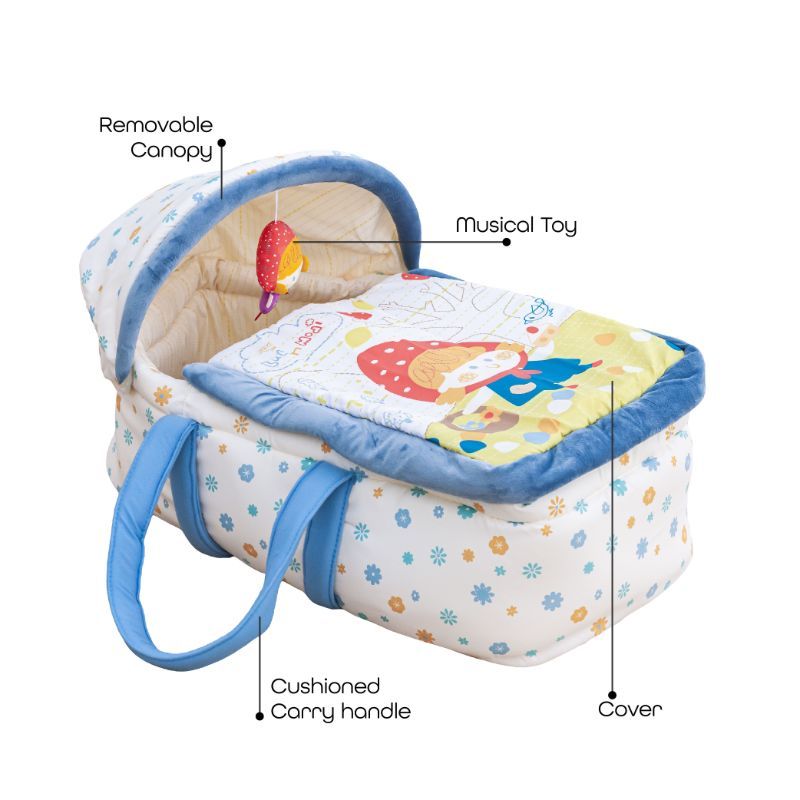 Moon Moses Basket & Travel Carrycot - Blue