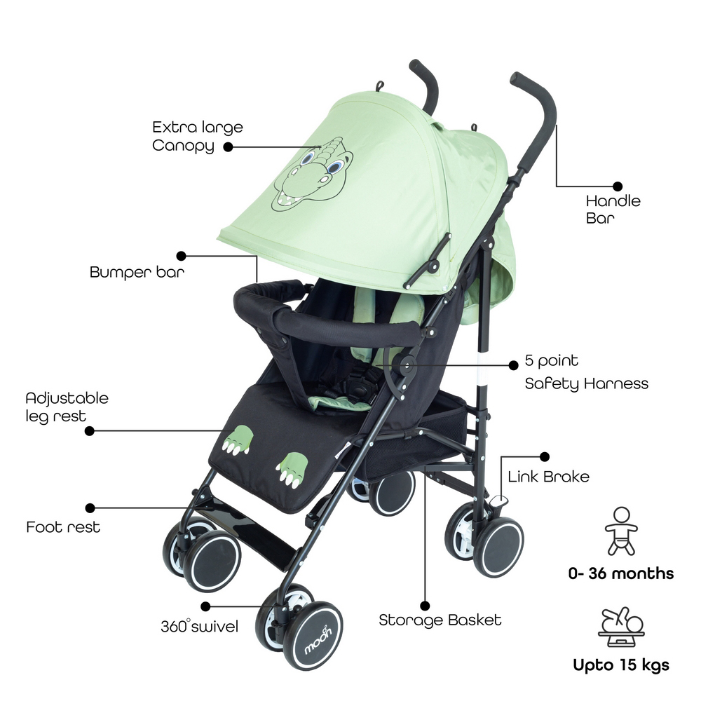MOON - Safari-Ultra Light Weight/Character Stroller Dino