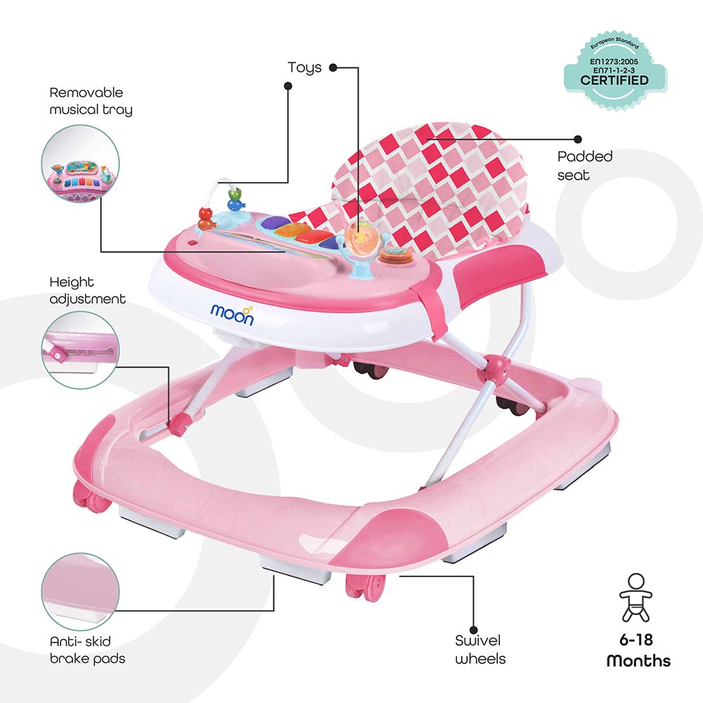 MOON - Pace Baby/Child Walker With music & Toys - Pink