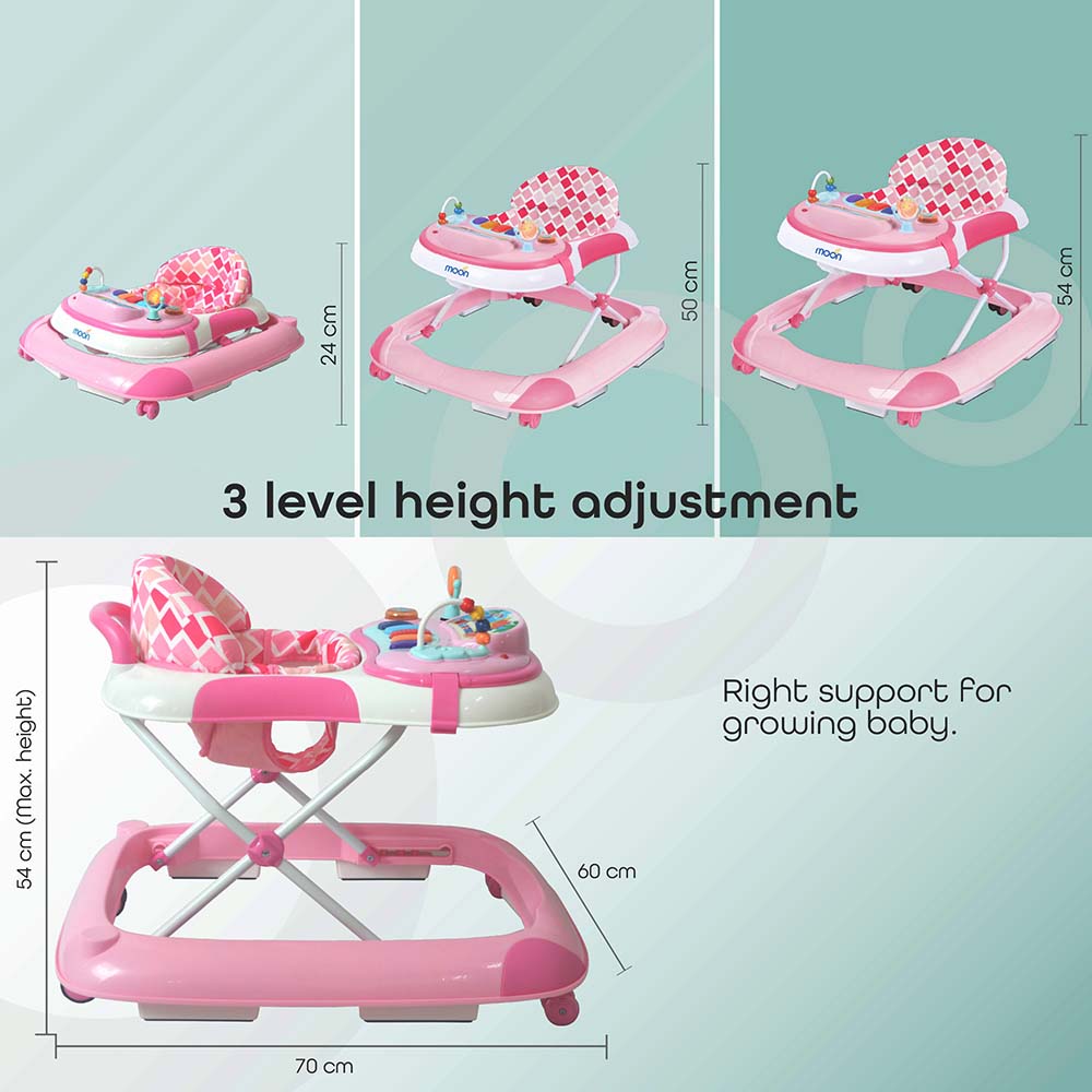 MOON - Pace Baby/Child Walker With music & Toys - Pink