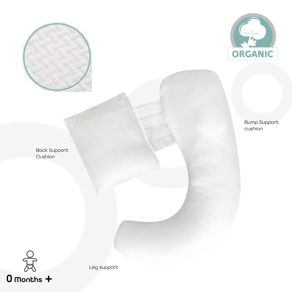 Moon - Organic Multi-Position Pregnancy Pillow - White