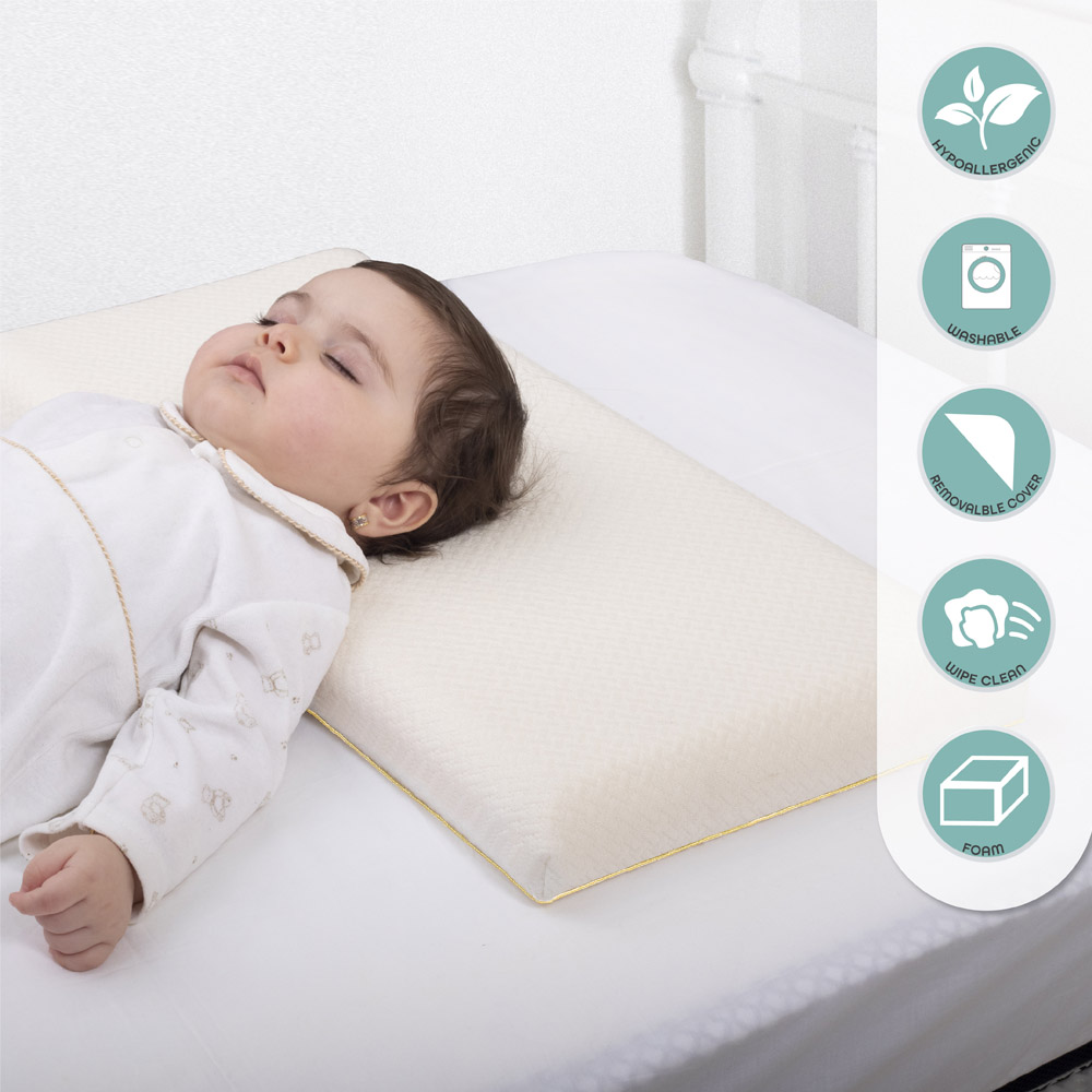 Moon Organic First Baby Pillow - White