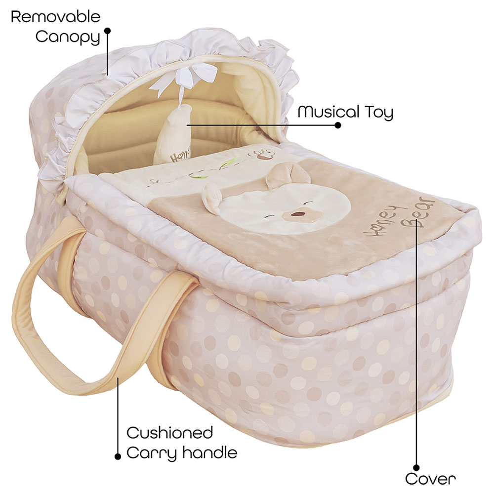 Moon Moses Basket, Bedside Sleeper & Carrycot Honey Bear