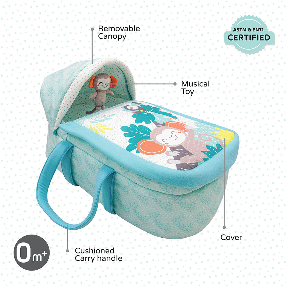 Moon Jungle Friends Moses Basket & Bedside Sleeper