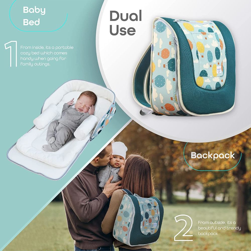 Moon Travalo 2-In-1 Travel Baby Bed & Backpack - Balloon