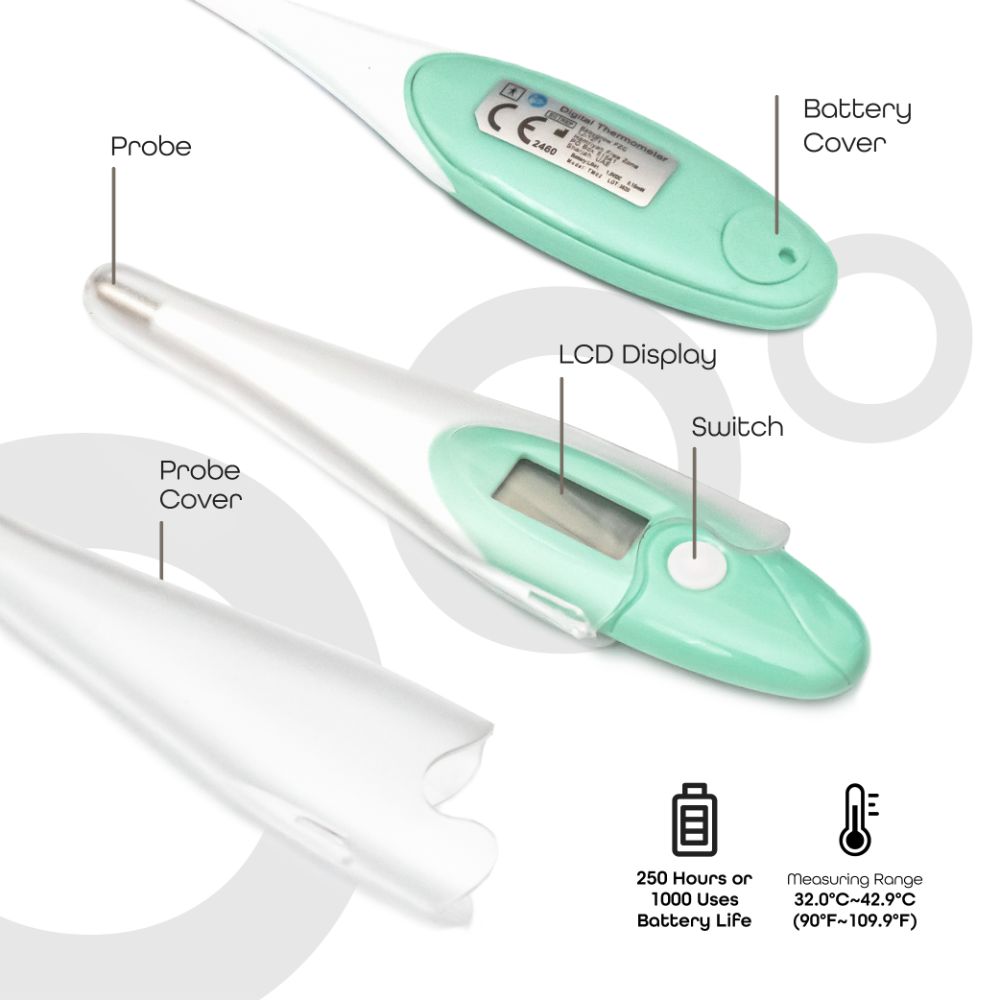 Moon - Digital Thermometer - White