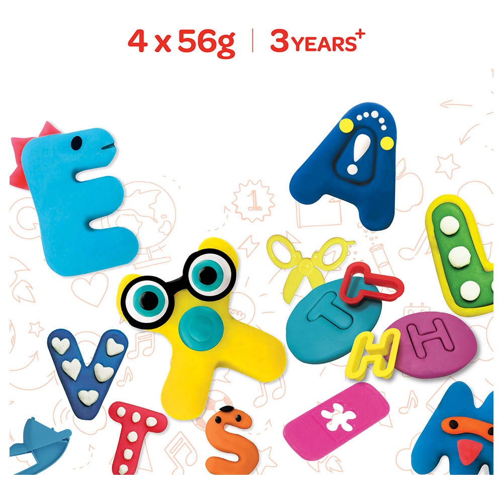 Moon - Dough Creation Alphabet Cutter Set - 4pcs - 56g